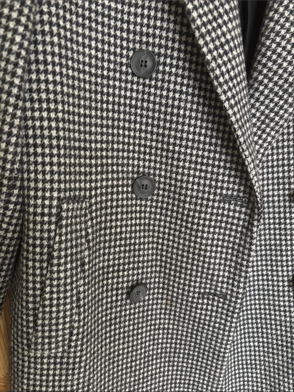 Zara Double-Breasted Houndstooth Pea Coat - Black & White - Picture 8 of 14